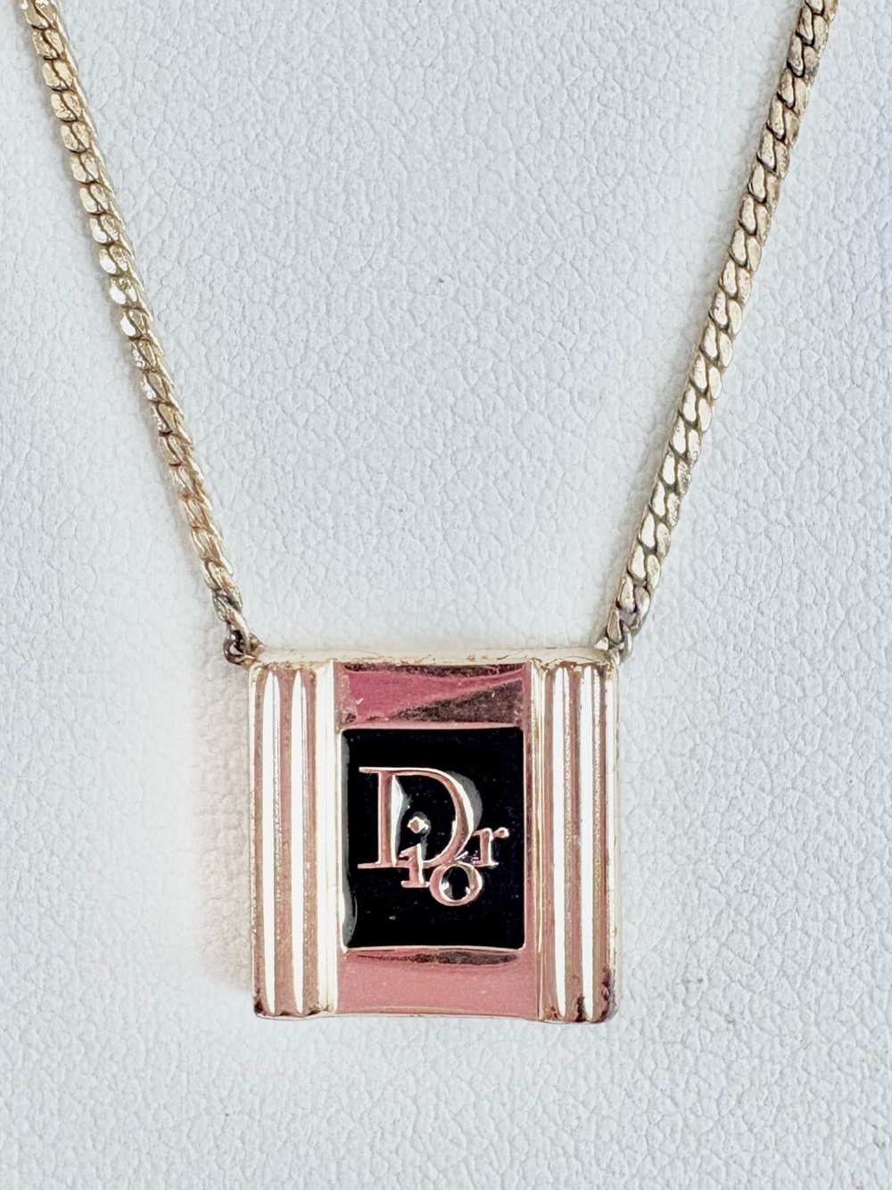 Dior Gold-Tone 'Dior' Logo Pendant Necklace